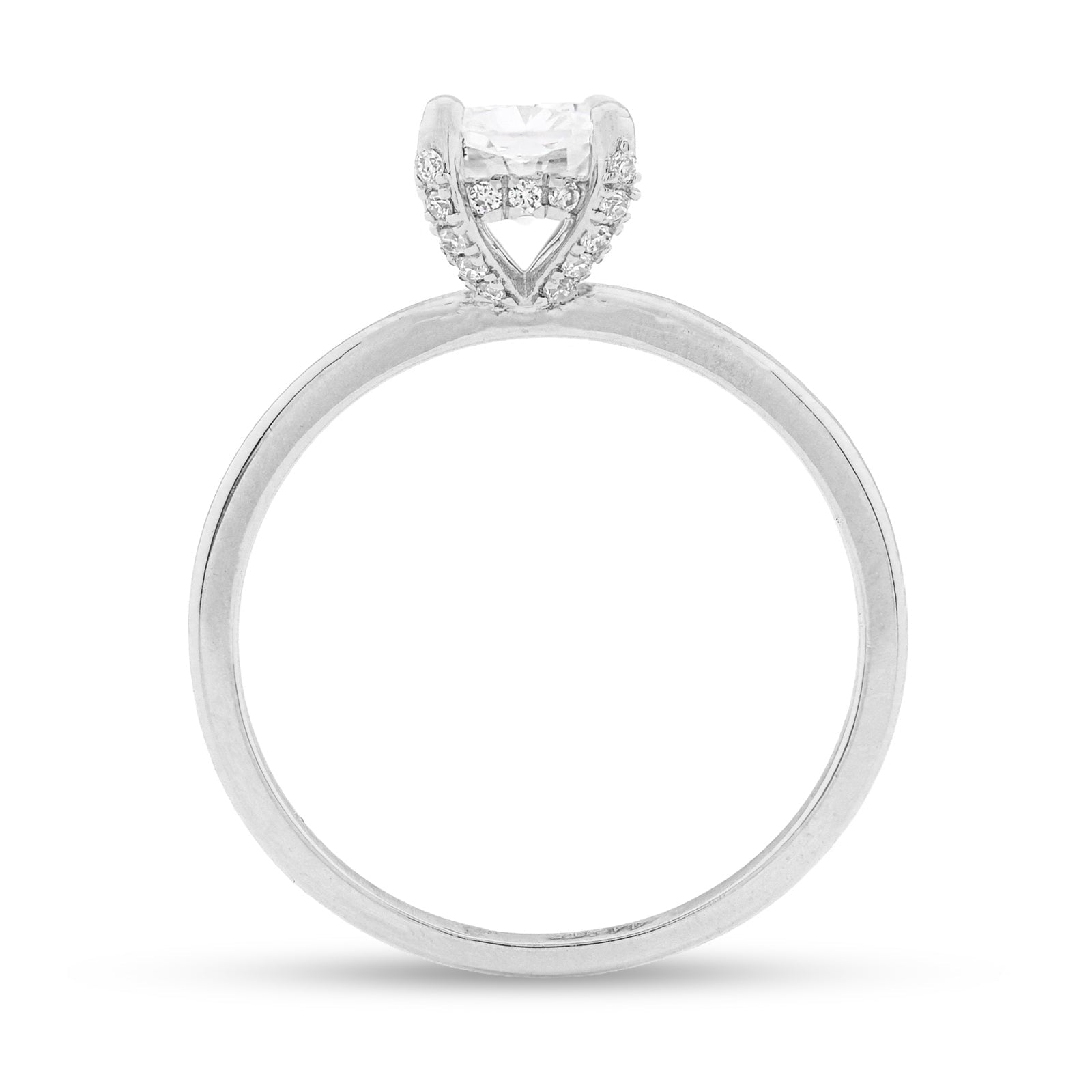 14K White Gold 1CT Cushion Solitaire Lab Diamond Women Wedding Ring - Elite Jewelers - Rings