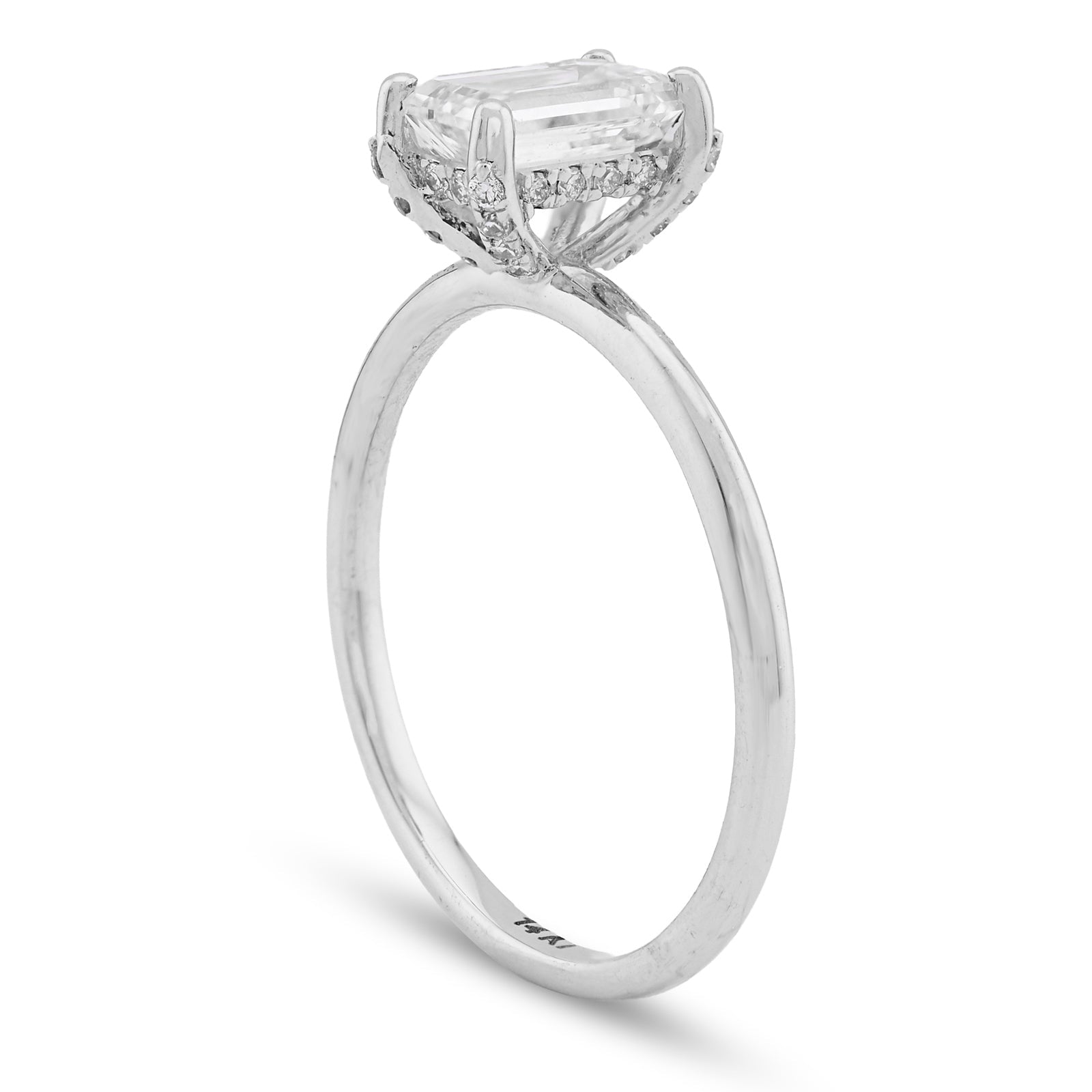 14K White Gold 1CT Emerald Cut Solitaire Lab Diamond Women Wedding Ring - Elite Jewelers - Rings