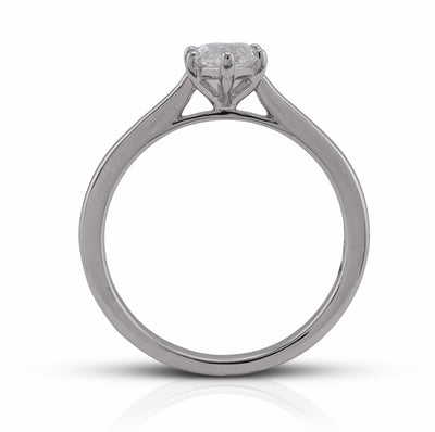 14K White Gold 1CT Marquise Centre Solitaire Lab Diamond Women Ring - Elite Jewelers - Rings