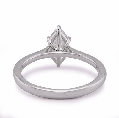 14K White Gold 1CT Marquise Centre Solitaire Lab Diamond Women Ring - Elite Jewelers - Rings