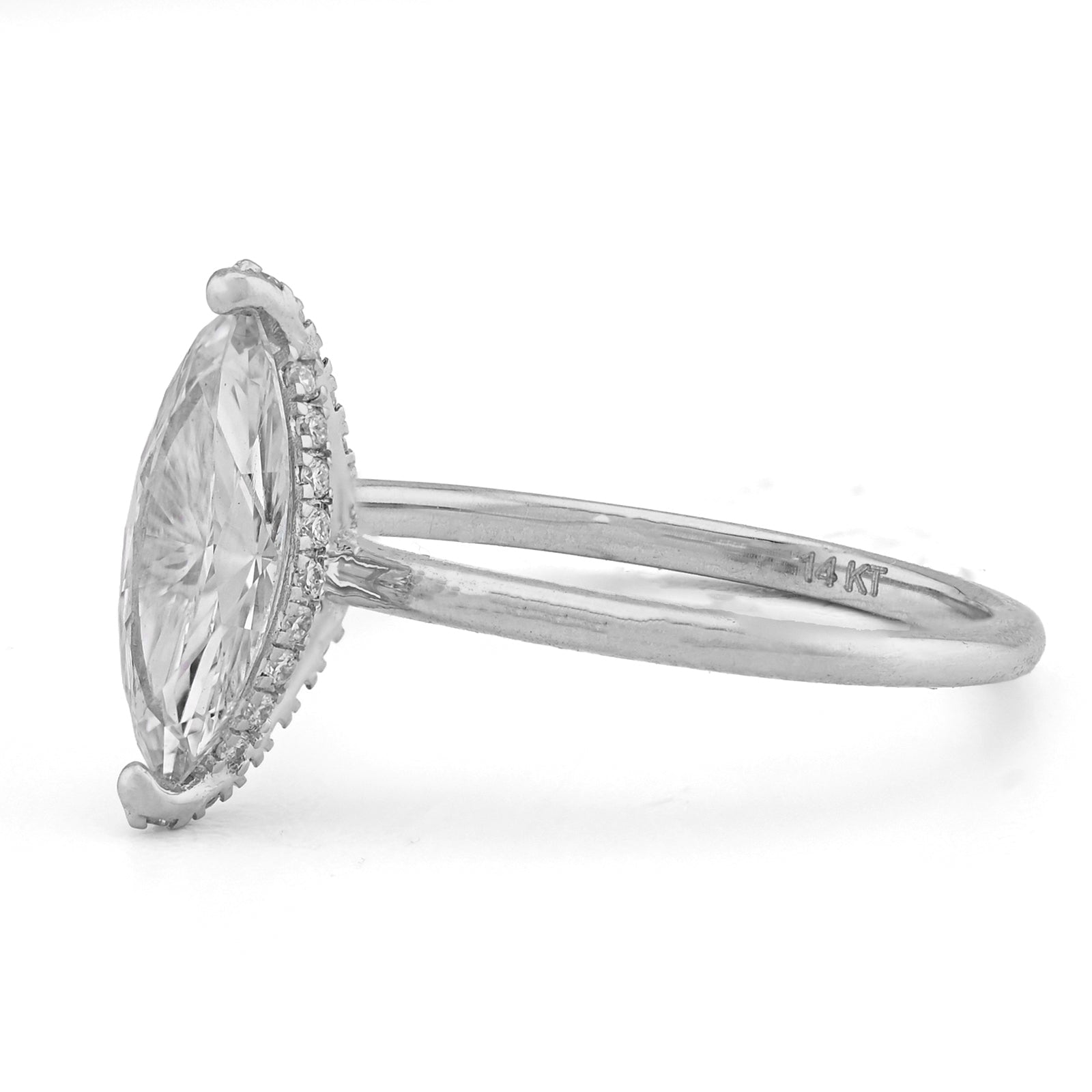 14K White Gold 1CT Marquise Solitaire Lab Diamond Women Wedding Ring - Elite Jewelers - Rings
