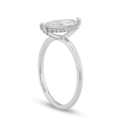 14K White Gold 1CT Marquise Solitaire Lab Diamond Women Wedding Ring - Elite Jewelers - Rings