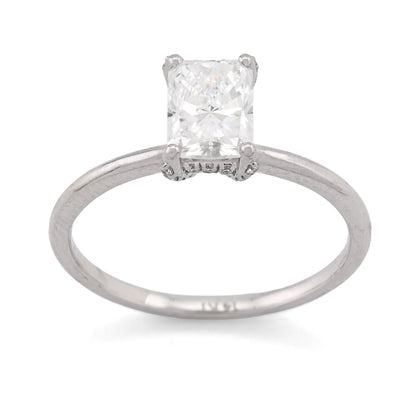 14K White Gold 1CT Princess Cut Solitaire Lab Diamond Women Wedding Ring - Elite Jewelers - Rings