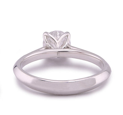14K White Gold 1CT Round Diamond Centre Women Lab Ring - Elite Jewelers - Rings