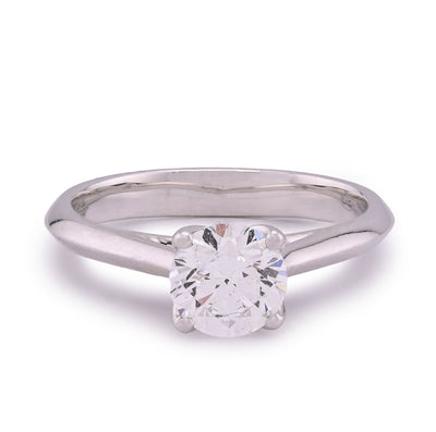 14K White Gold 1CT Round Diamond Centre Women Lab Ring - Elite Jewelers - Rings
