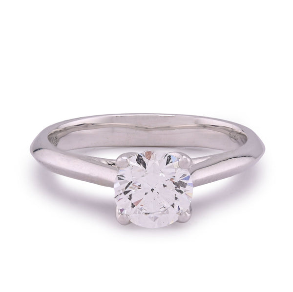 14K White Gold 1CT Round Diamond Centre Women Lab Ring - Elite Jewelers - Rings