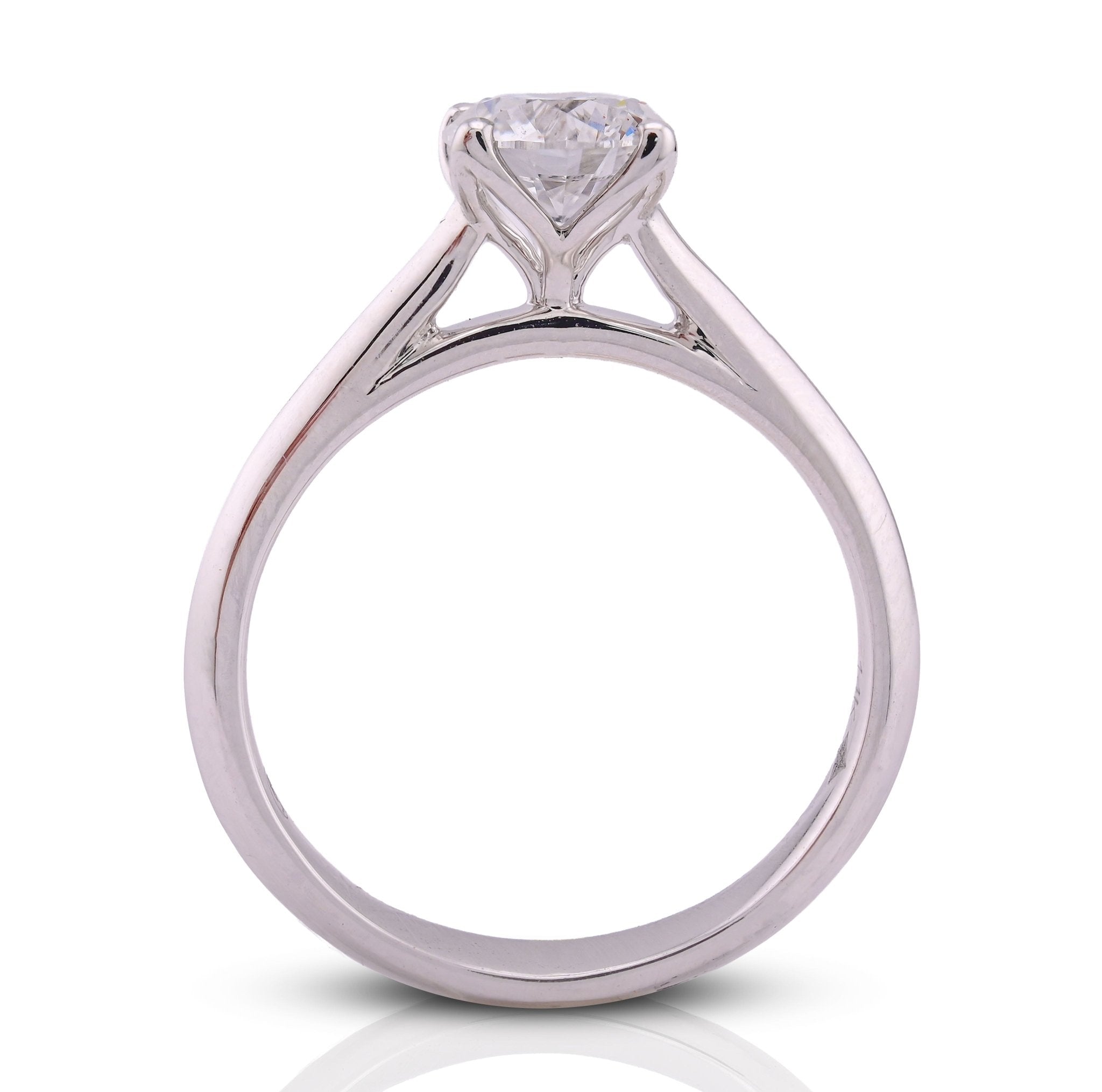 14K White Gold 1CT Round Diamond Centre Women Lab Ring - Elite Jewelers - Rings