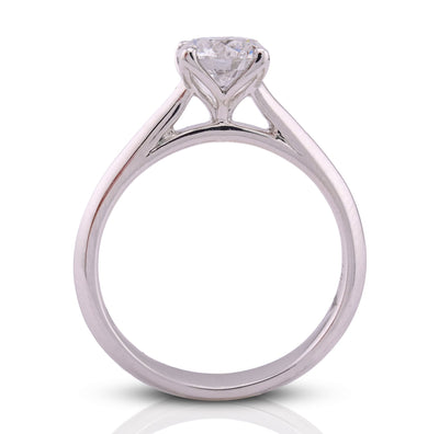 14K White Gold 1CT Round Diamond Centre Women Lab Ring - Elite Jewelers - Rings