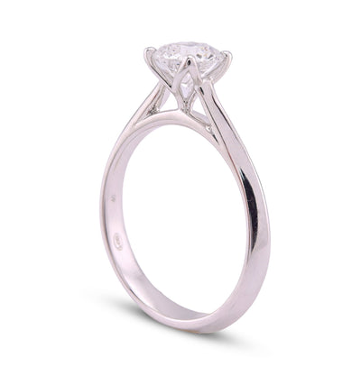 14K White Gold 1CT Round Diamond Centre Women Lab Ring - Elite Jewelers - Rings
