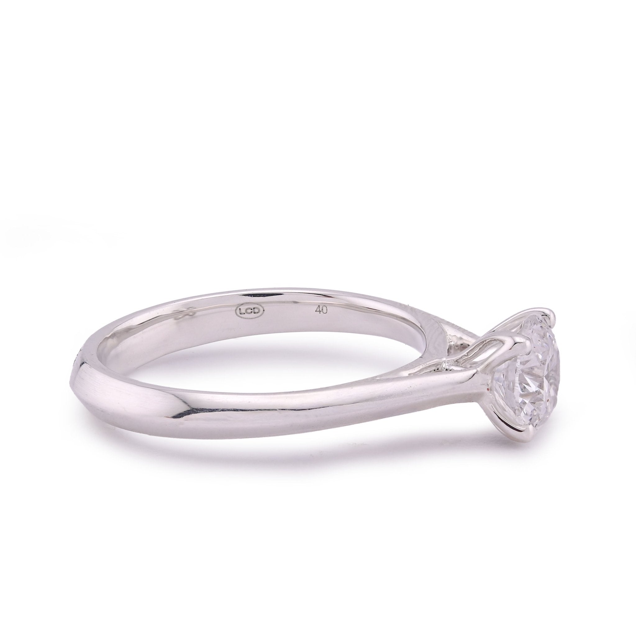 14K White Gold 1CT Round Diamond Centre Women Lab Ring - Elite Jewelers - Rings