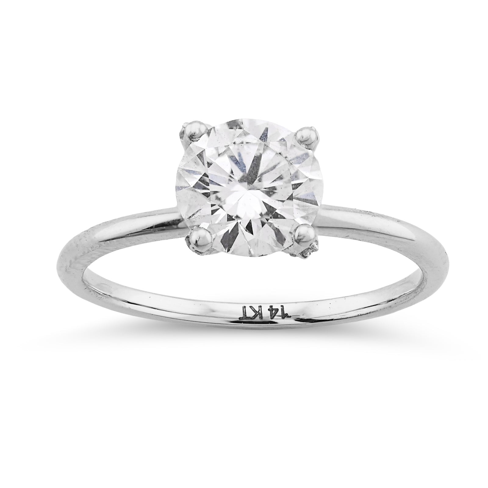 14K White Gold 1CT Round Solitaire Lab Diamond Women Wedding Ring - Elite Jewelers - Rings