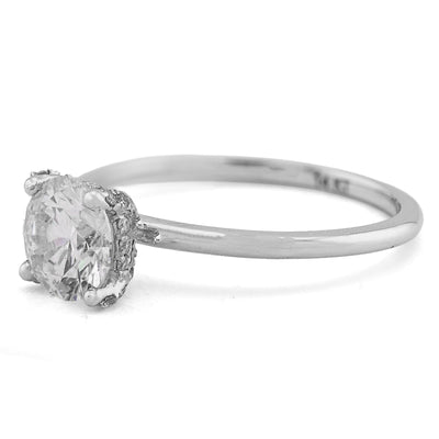 14K White Gold 1CT Round Solitaire Lab Diamond Women Wedding Ring - Elite Jewelers - Rings