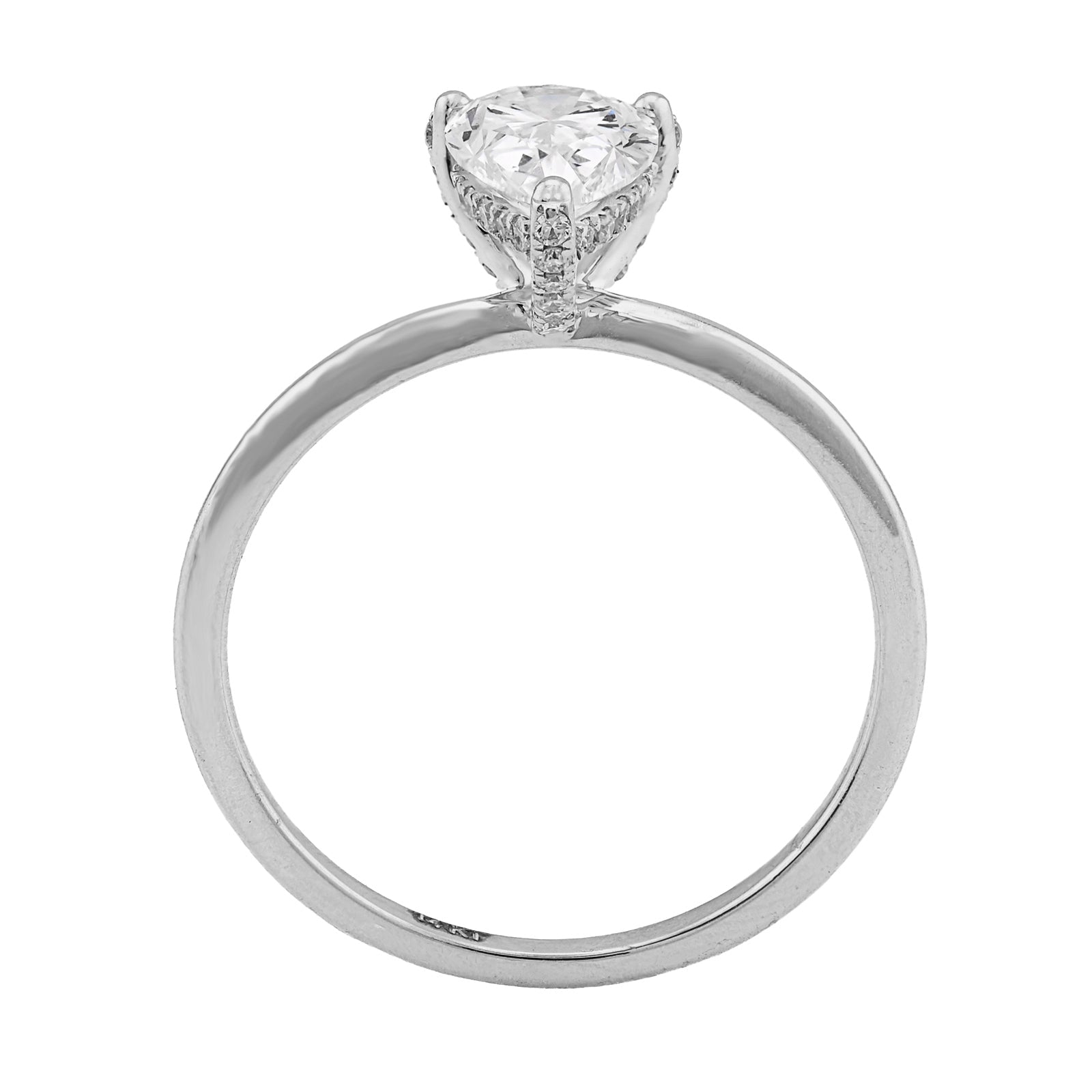 14K White Gold 1CT Tear Drop Solitaire Lab Diamond Women Wedding Ring - Elite Jewelers - Rings