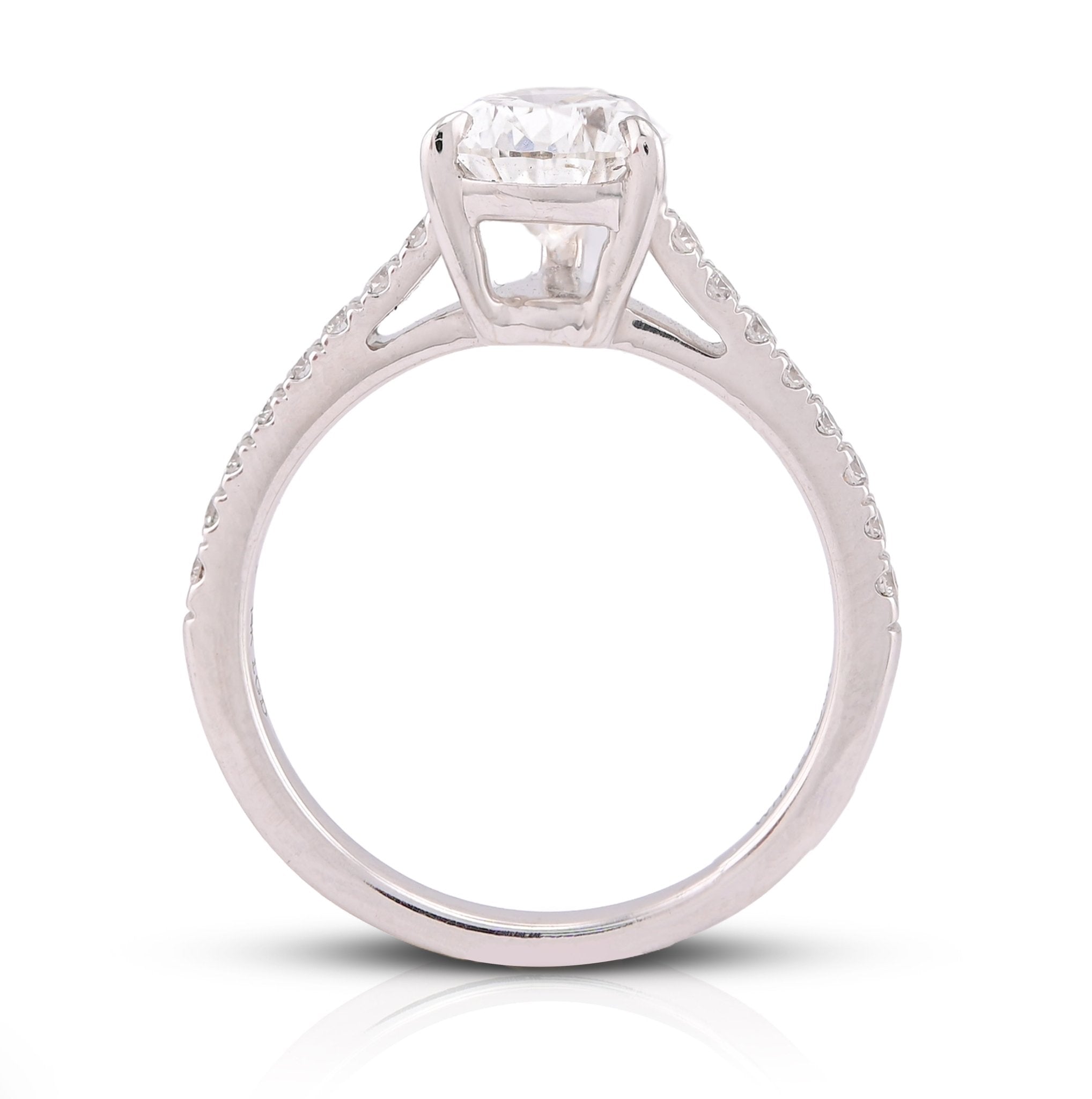 14K White Gold 2.25CT Pear/Tear Drop Solitaire Centre Women Lab Diamond Ring - Elite Jewelers-Rings