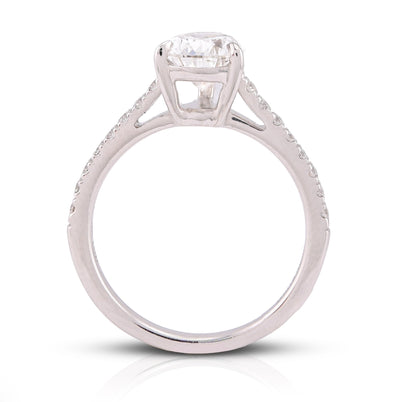 14K White Gold 2.25CT Pear/Tear Drop Solitaire Centre Women Lab Diamond Ring - Elite Jewelers-Rings