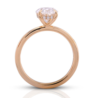 14K White Gold 2.34CT Centre Oval Solitaire Women Lab Diamond Ring - Elite Jewelers - Rings