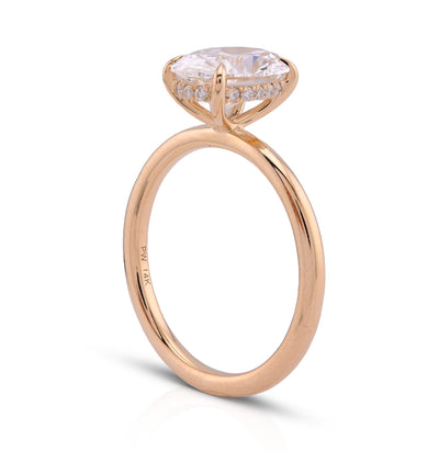 14K White Gold 2.34CT Centre Oval Solitaire Women Lab Diamond Ring - Elite Jewelers - Rings