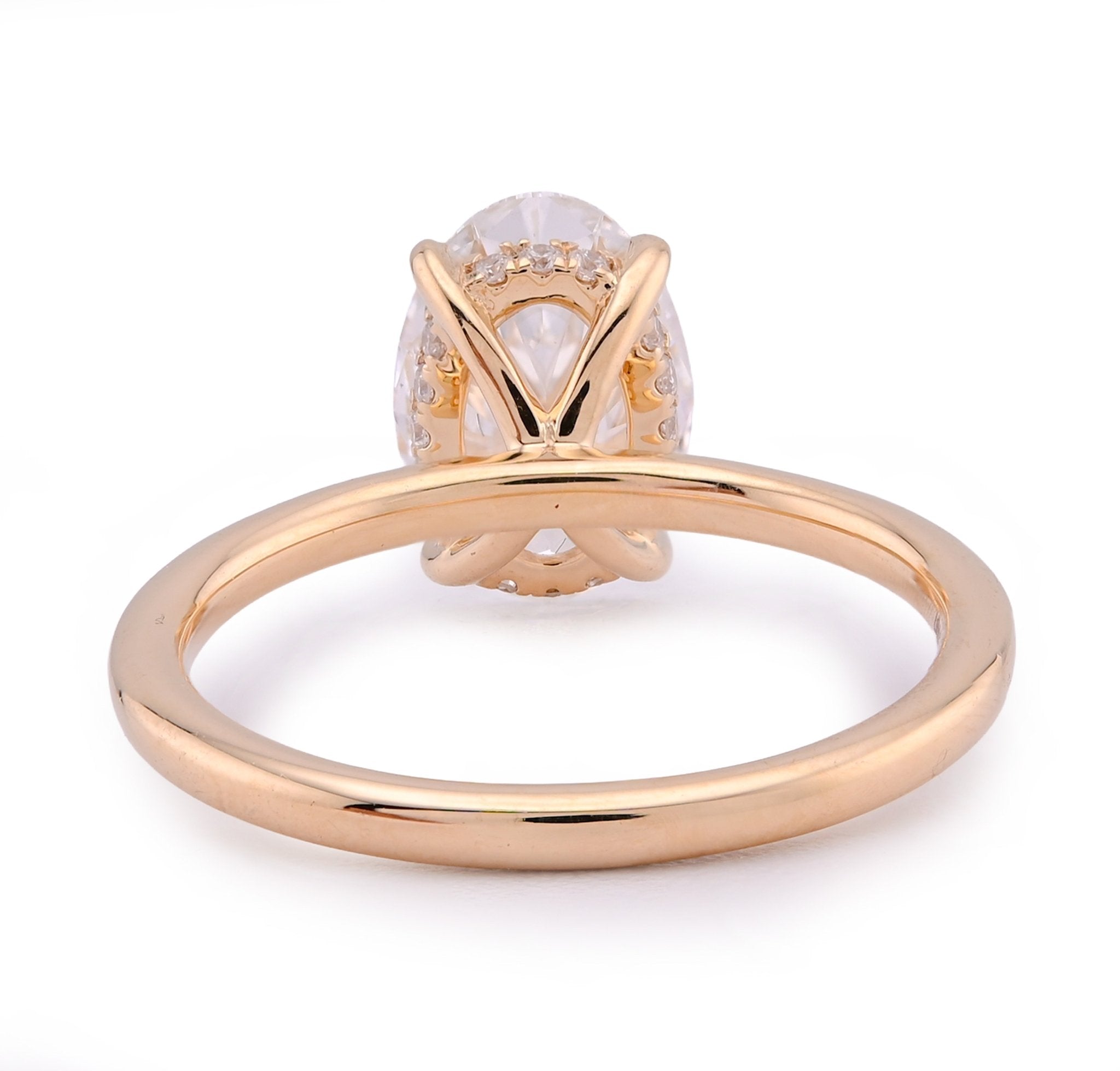 14K White Gold 2.34CT Centre Oval Solitaire Women Lab Diamond Ring - Elite Jewelers - Rings