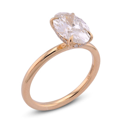 14K White Gold 2.34CT Centre Oval Solitaire Women Lab Diamond Ring - Elite Jewelers - Rings