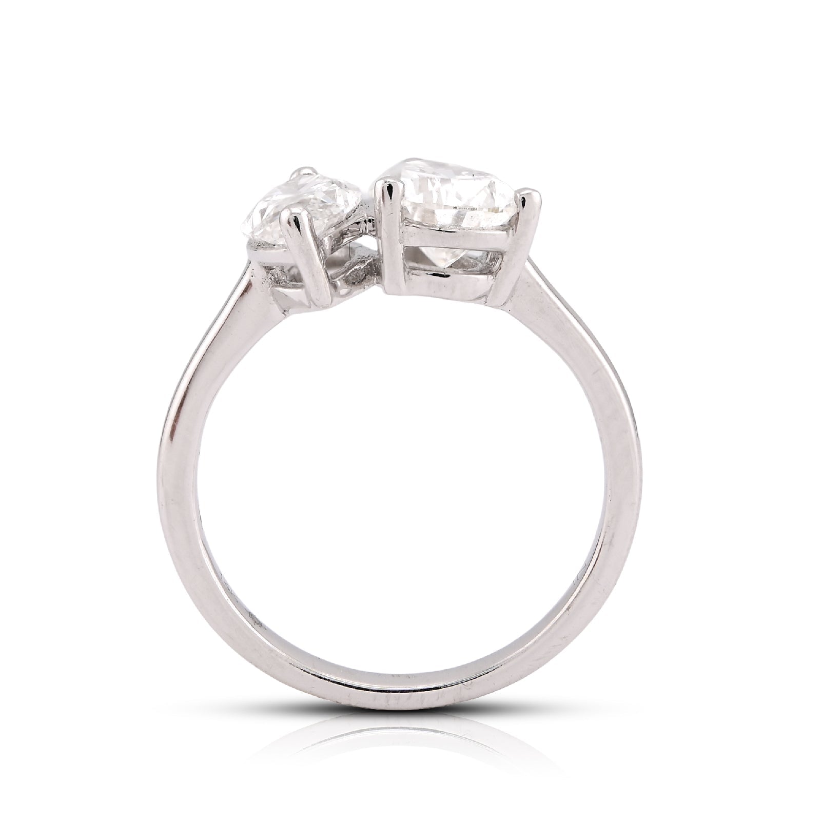 14K White Gold 2.50CT Pear/Marquise Solitaire Centre Lab Diamond Women Ring - Elite Jewelers-Rings