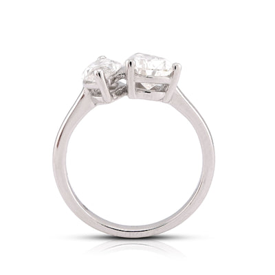 14K White Gold 2.50CT Pear/Marquise Solitaire Centre Lab Diamond Women Ring - Elite Jewelers-Rings