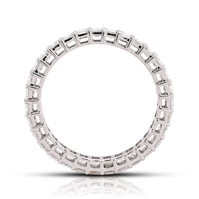 14K White Gold 2.5CT Emerald All Iced lab Diamond Women band - Elite Jewelers-Rings