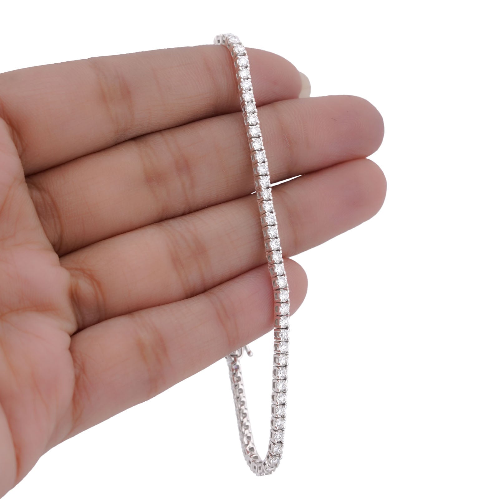 14K White Gold 2.81CT Lab Diamond 4 Pointer Tennis Bracelet 7" - Elite Jewelers-Bracelets