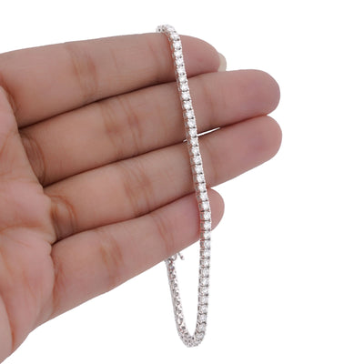 14K White Gold 2.81CT Lab Diamond 4 Pointer Tennis Bracelet 7" - Elite Jewelers-Bracelets