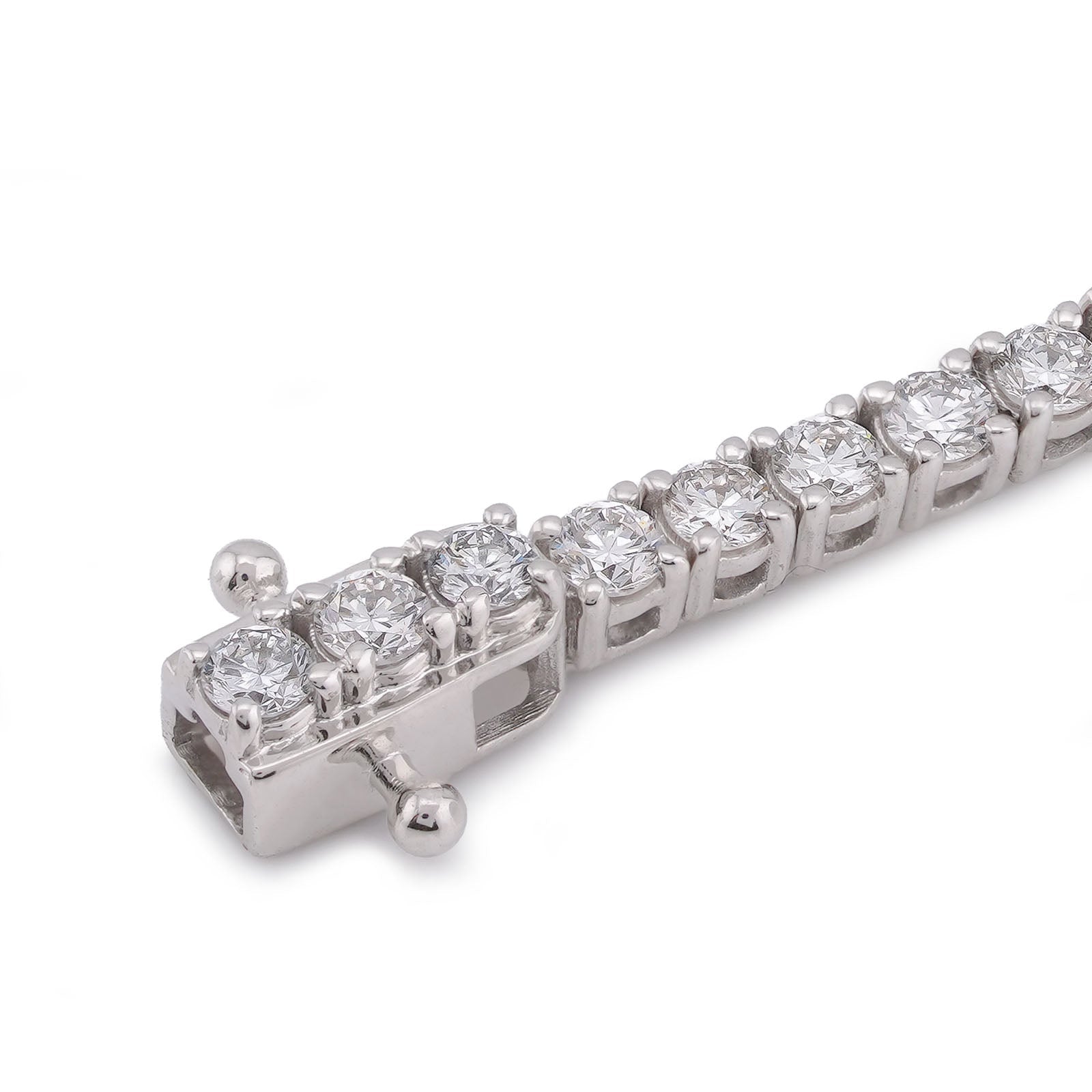14K White Gold 2.81CT Lab Diamond 4 Pointer Tennis Bracelet 7" - Elite Jewelers-Bracelets