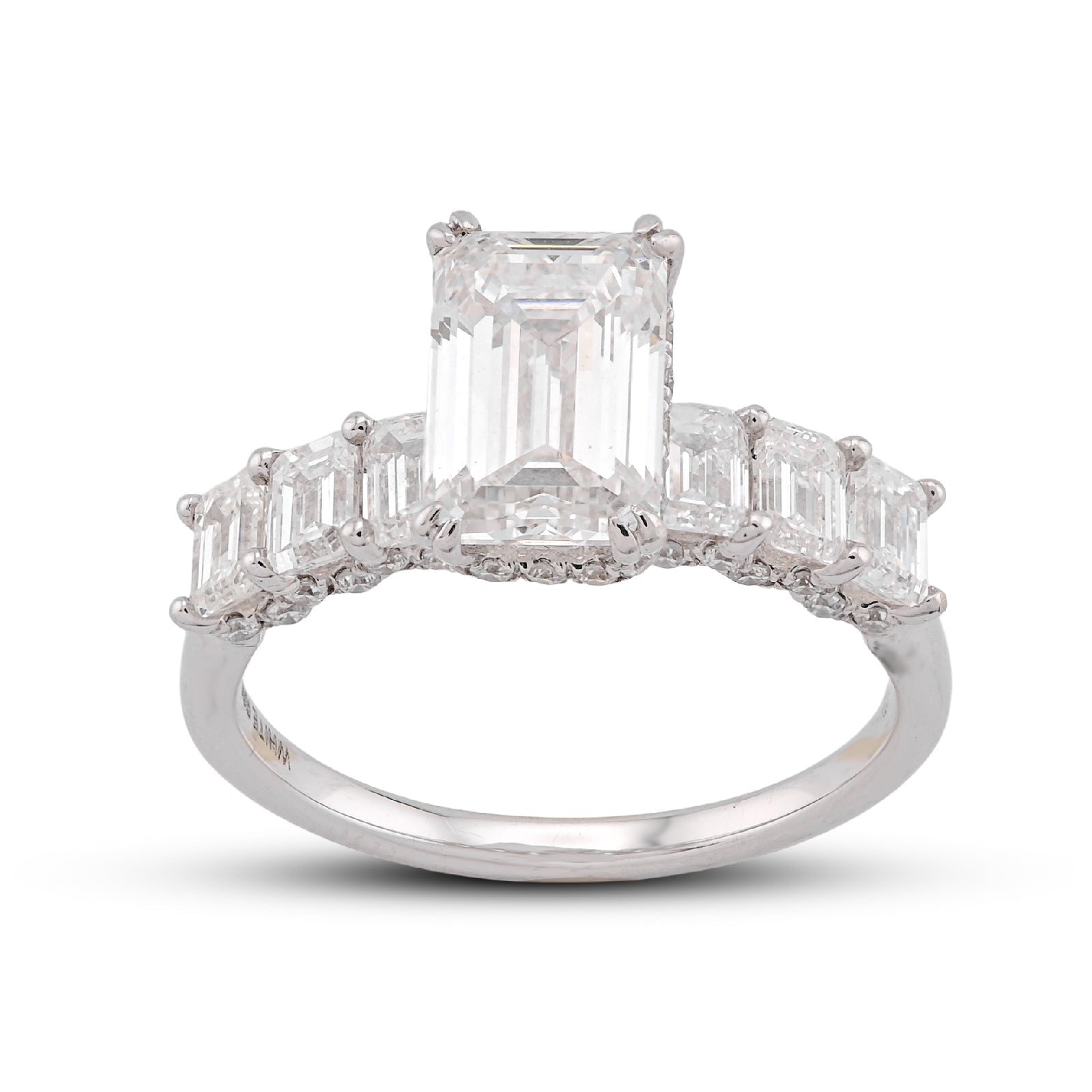 14K White Gold 3.62CT Princess Cut Centre Solitaire Lab Diamond Women Ring - Elite Jewelers-Rings