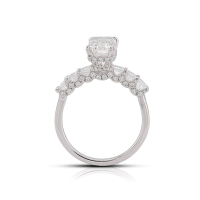 14K White Gold 3.62CT Princess Cut Centre Solitaire Lab Diamond Women Ring - Elite Jewelers-Rings