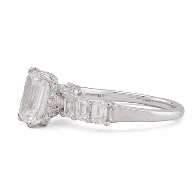 14K White Gold 3.62CT Princess Cut Centre Solitaire Lab Diamond Women Ring - Elite Jewelers-Rings