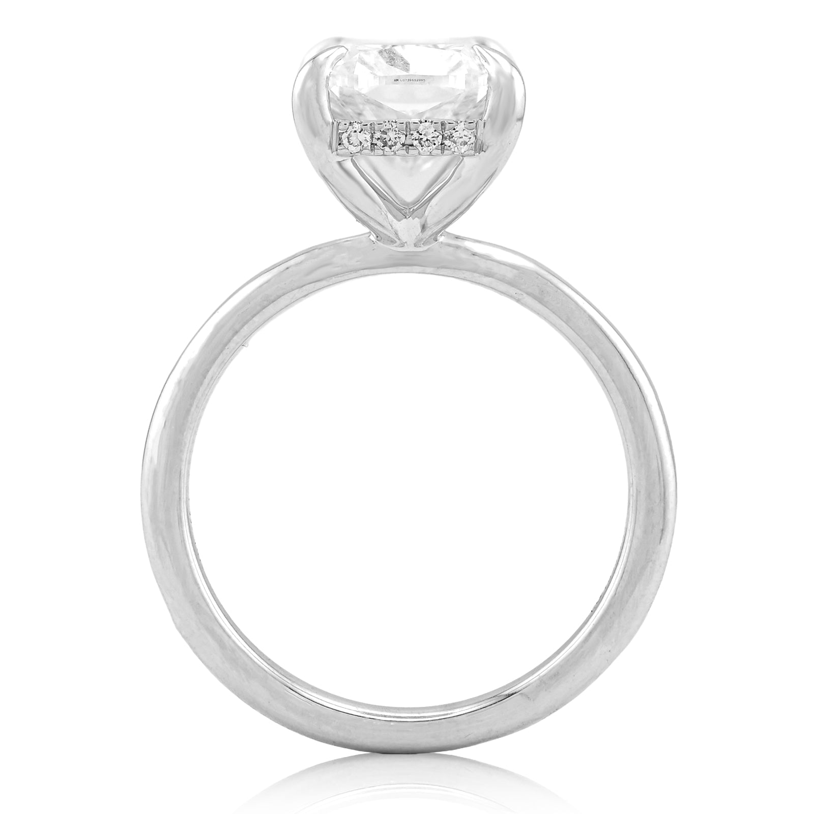 14K White Gold 4.03CT Cushion Cut Solitaire Centre 4.17TC Lab Diamond Women Ring - Elite Jewelers - Rings