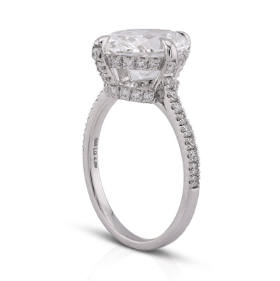 14K White Gold 4.69CT Oval Solitaire Centre Lab Diamond Women Ring - Elite Jewelers - Rings
