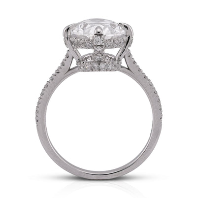 14K White Gold 4.69CT Oval Solitaire Centre Lab Diamond Women Ring - Elite Jewelers - Rings