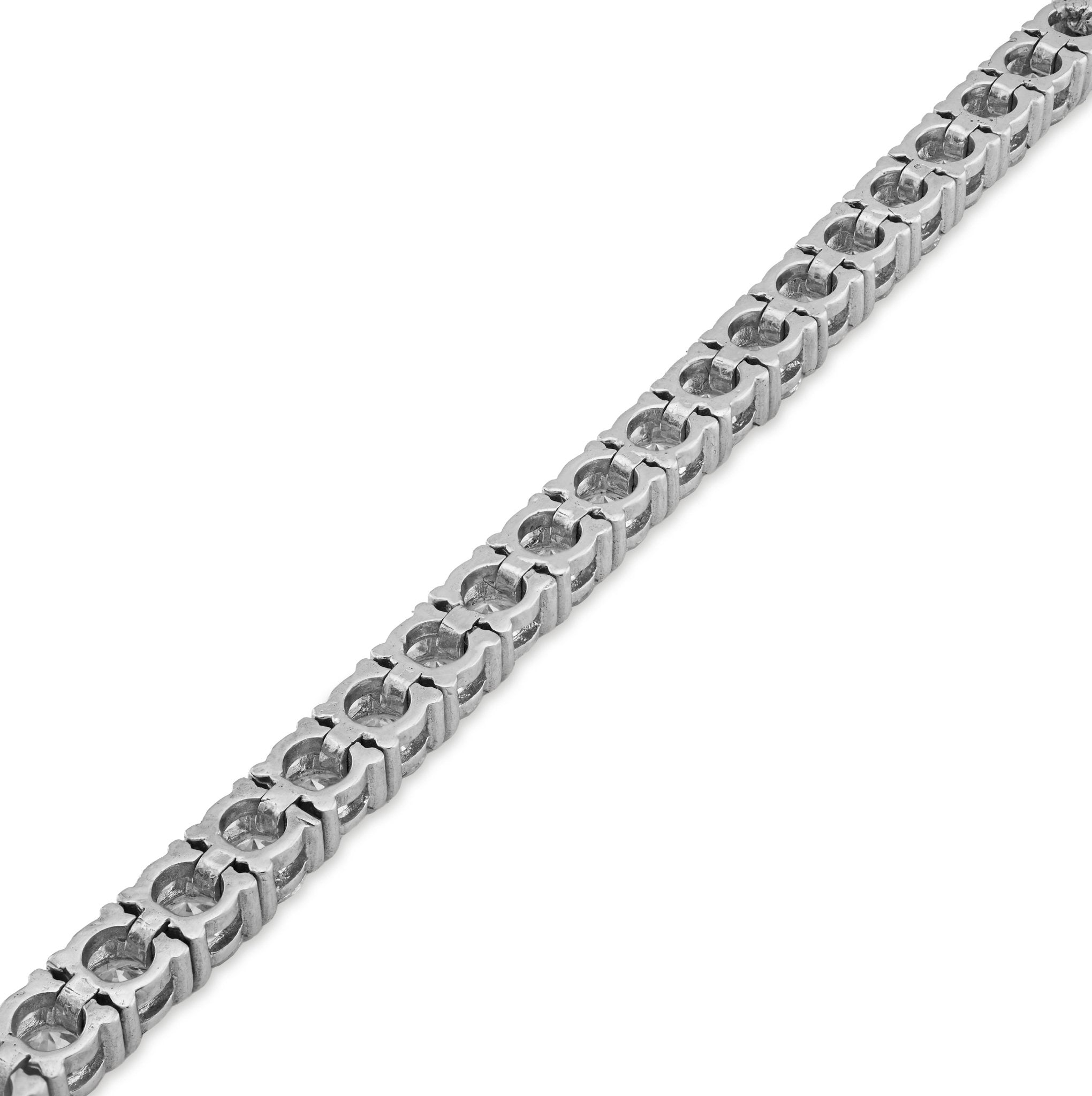 14K White Gold 6.85CT Lab Diamond 10 Pointer 3.5MM Men Women 11g Tennis Bracelet - Elite Jewelers - Bracelets