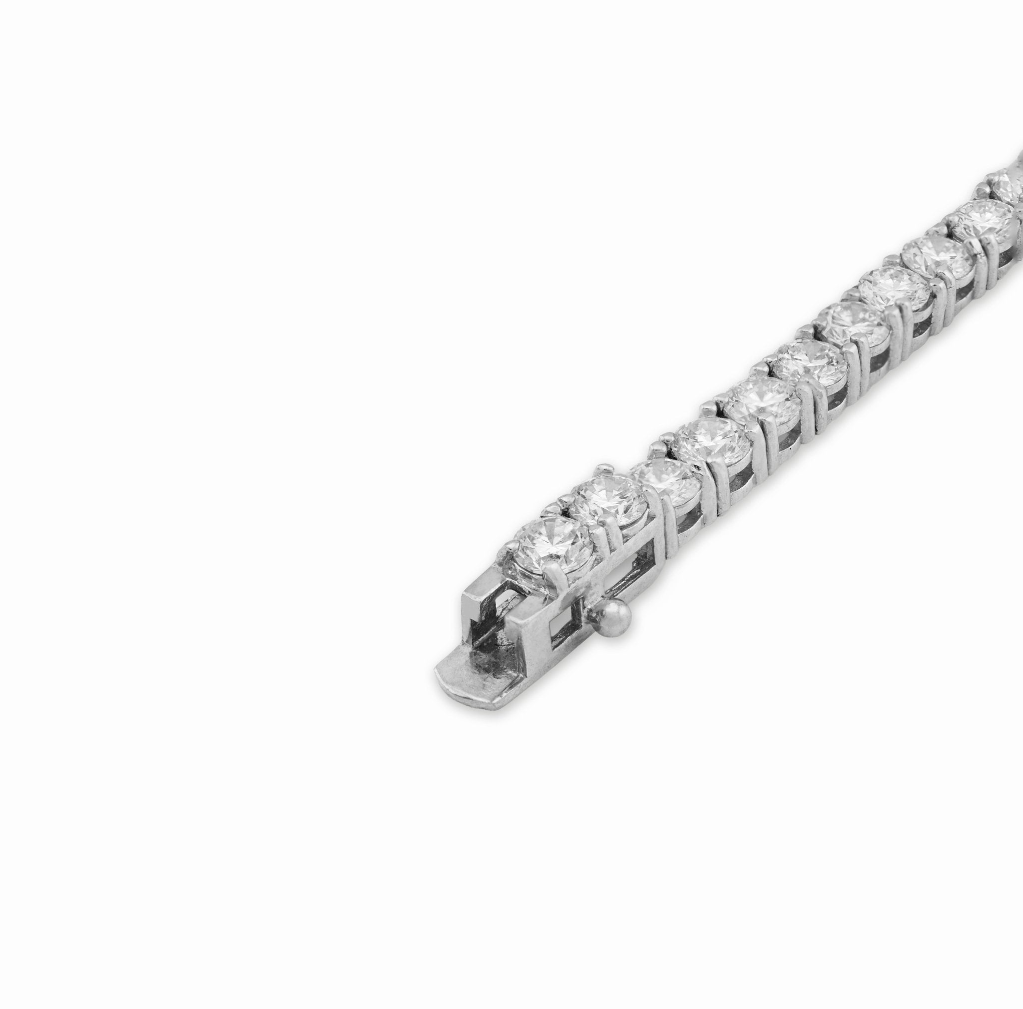 14K White Gold 6.85CT Lab Diamond 10 Pointer 3.5MM Men Women 11g Tennis Bracelet - Elite Jewelers - Bracelets
