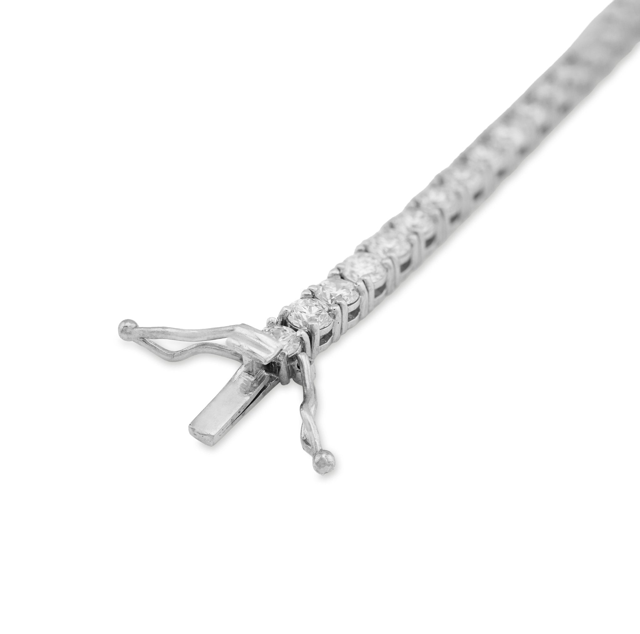 14K White Gold 6.85CT Lab Diamond 10 Pointer 3.5MM Men Women 11g Tennis Bracelet - Elite Jewelers - Bracelets
