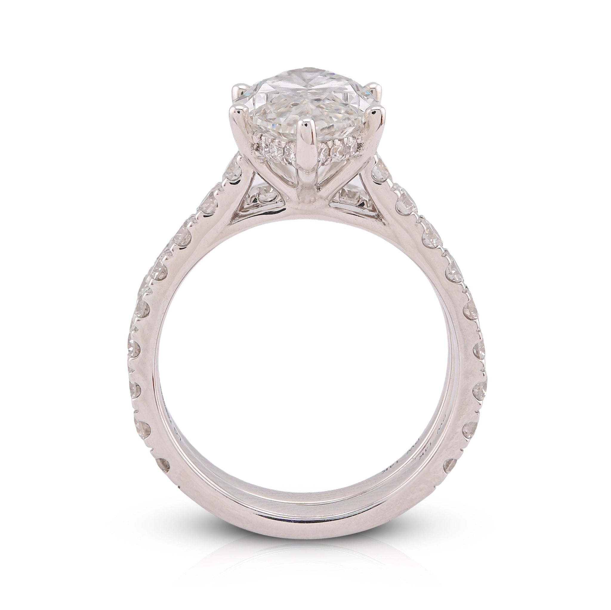 14K White Gold 6CT Centre Marquise Solitaire Lab Diamond Women Ring - Elite Jewelers-Rings