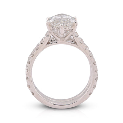 14K White Gold 6CT Centre Marquise Solitaire Lab Diamond Women Ring - Elite Jewelers-Rings