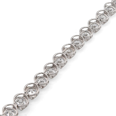 14K White Gold 7CT Lab Diamond 7" 15 Pointer Men Women Tennis Bracelet 4.5MM 7g - Elite Jewelers - Bracelets