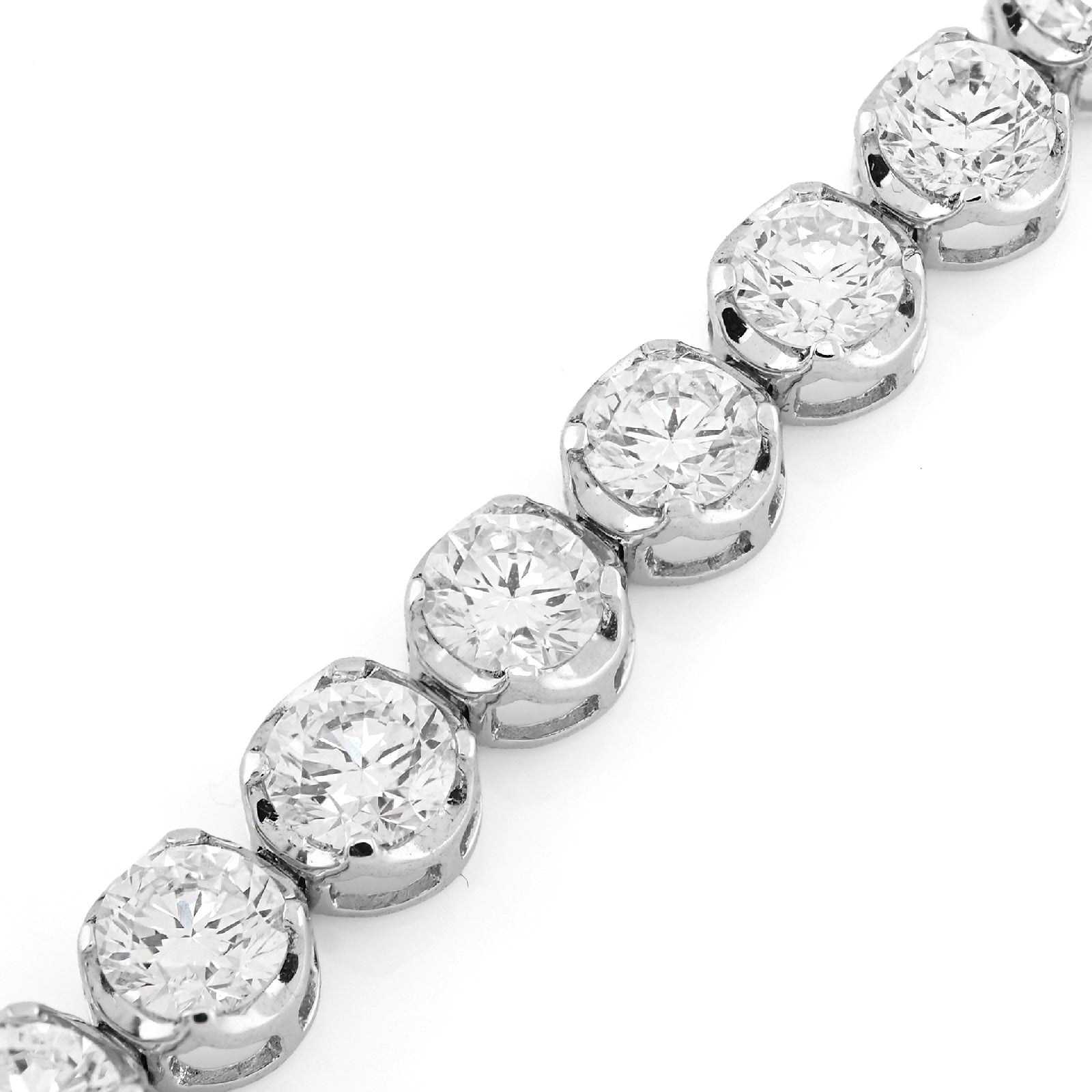 14K White Gold 7CT Lab Diamond 7" 15 Pointer Men Women Tennis Bracelet 4.5MM 7g - Elite Jewelers - Bracelets