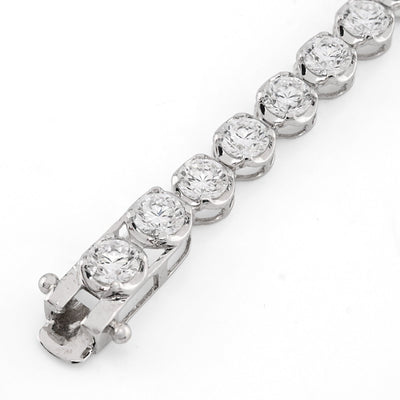 14K White Gold 7CT Lab Diamond 7" 15 Pointer Men Women Tennis Bracelet 4.5MM 7g - Elite Jewelers - Bracelets
