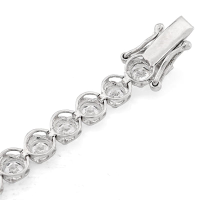 14K White Gold 7CT Lab Diamond 7" 15 Pointer Men Women Tennis Bracelet 4.5MM 7g - Elite Jewelers - Bracelets