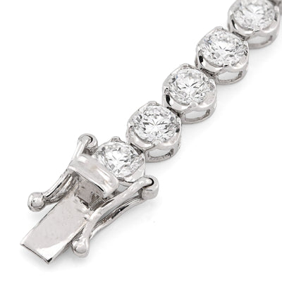 14K White Gold 7CT Lab Diamond 7" 15 Pointer Men Women Tennis Bracelet 4.5MM 7g - Elite Jewelers - Bracelets