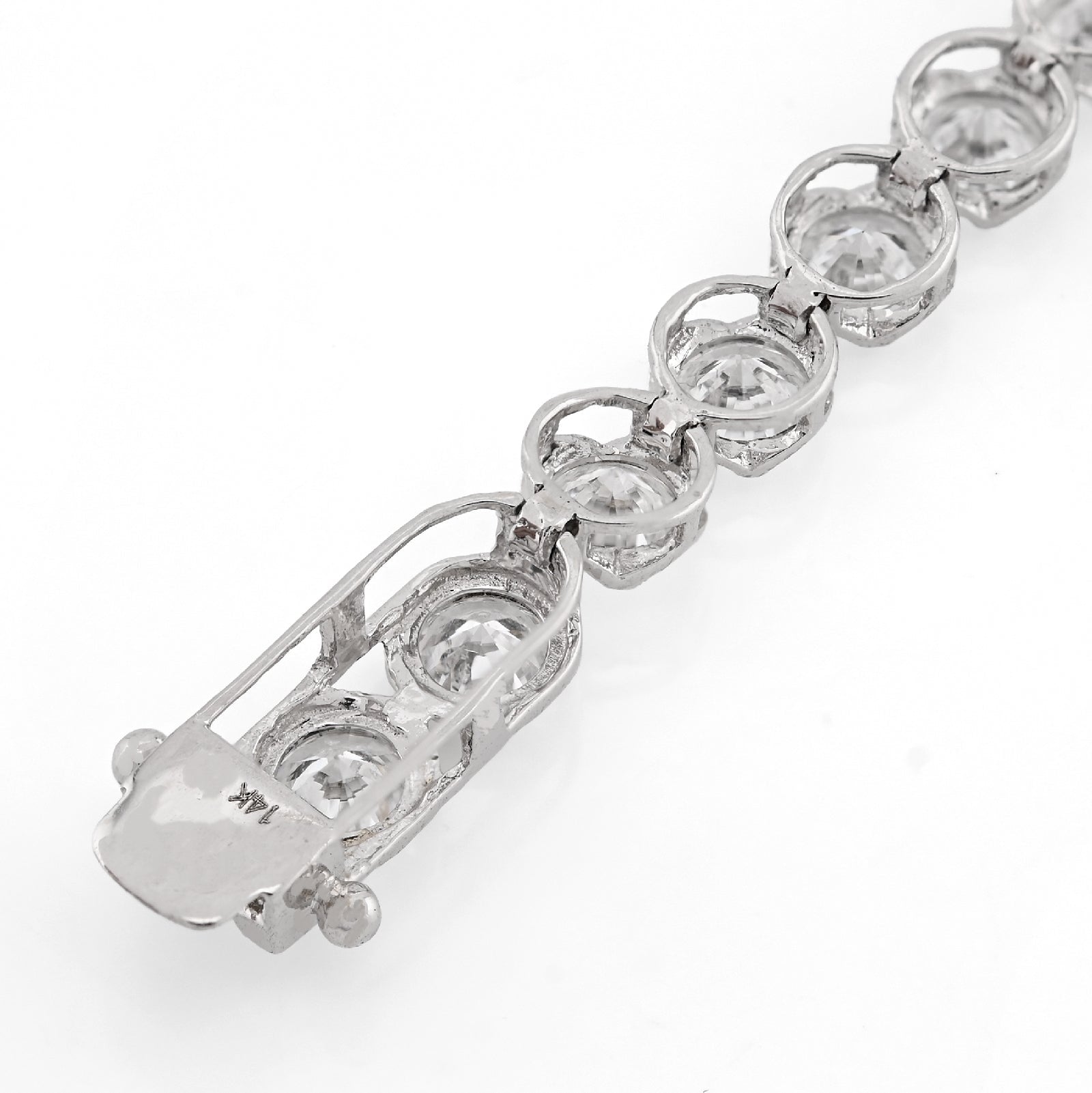 14K White Gold 7CT Lab Diamond 7" 15 Pointer Men Women Tennis Bracelet 4.5MM 7g - Elite Jewelers - Bracelets