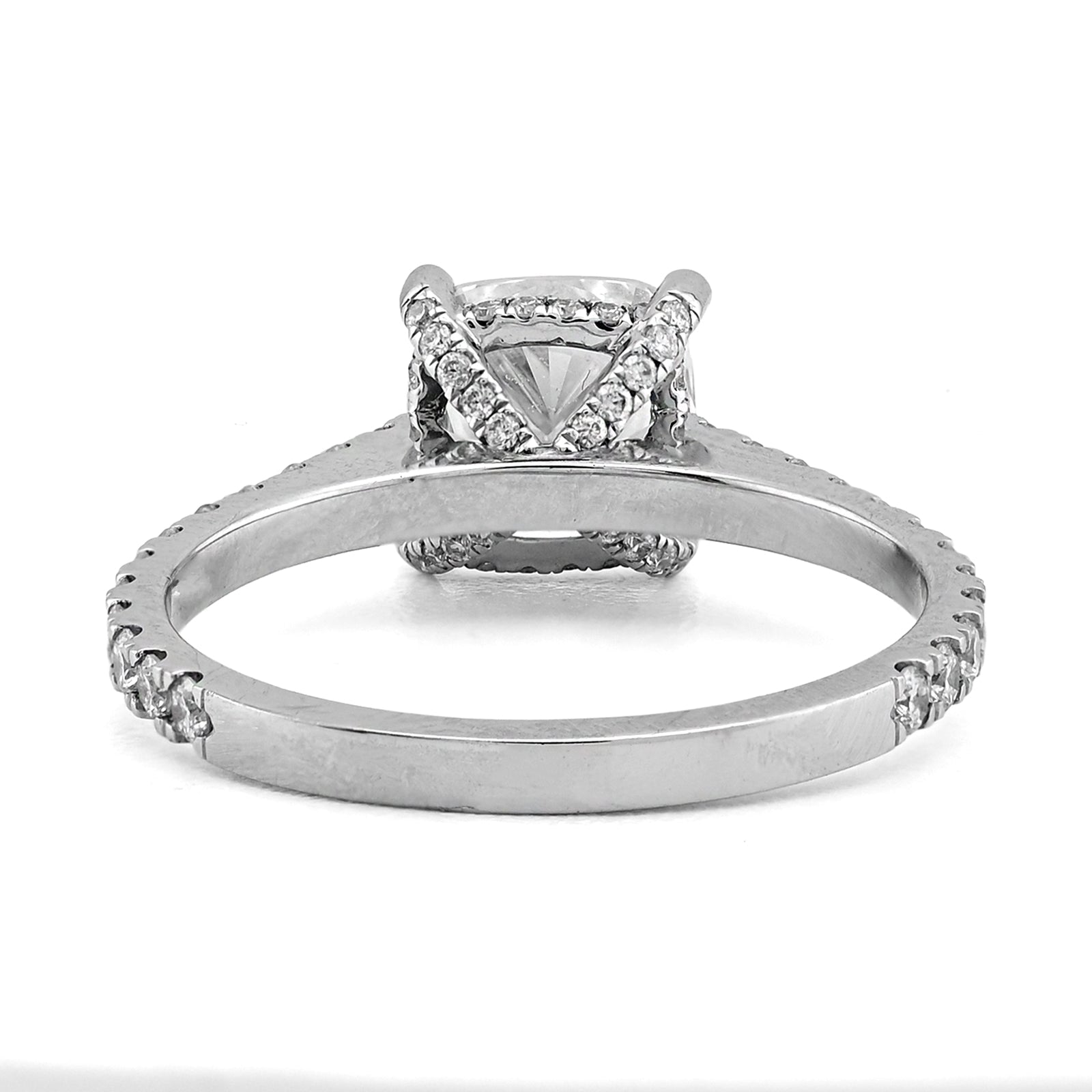 14K White Gold Cushion Centre Solitaire 2CT Lab Diamond Women ring - Elite Jewelers - Rings