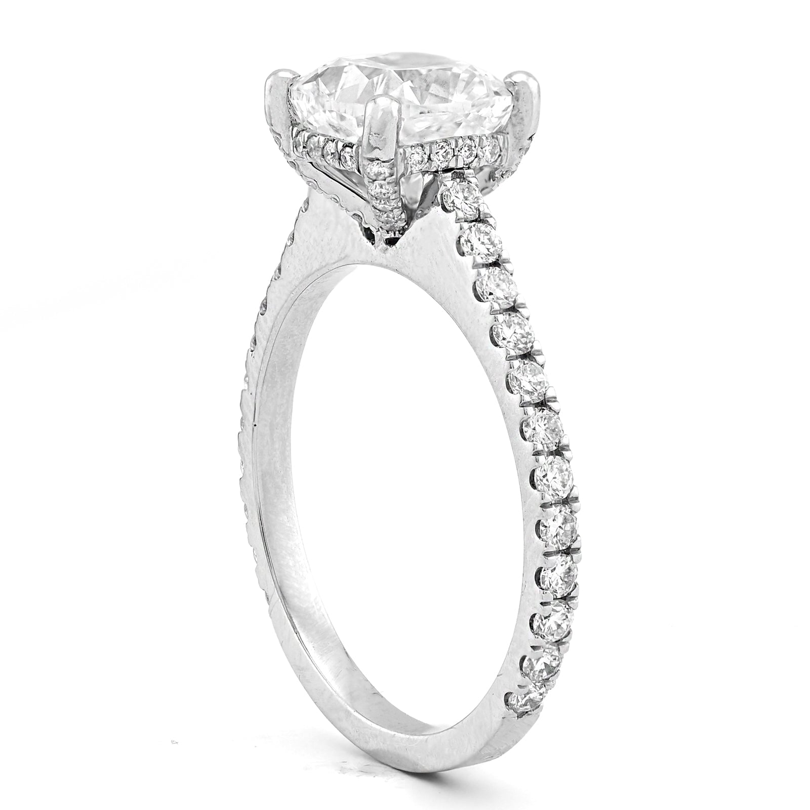 14K White Gold Cushion Centre Solitaire 2CT Lab Diamond Women ring - Elite Jewelers - Rings