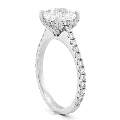14K White Gold Cushion Centre Solitaire 2CT Lab Diamond Women ring - Elite Jewelers - Rings