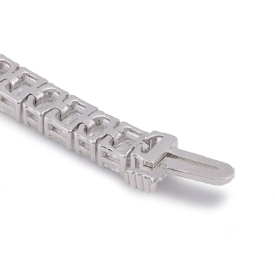 14K White Gold Emerald/Oval Solitaire Link 10CT Men Women Lab Diamond Tennis Bracelet 7" - Elite Jewelers-Bracelets